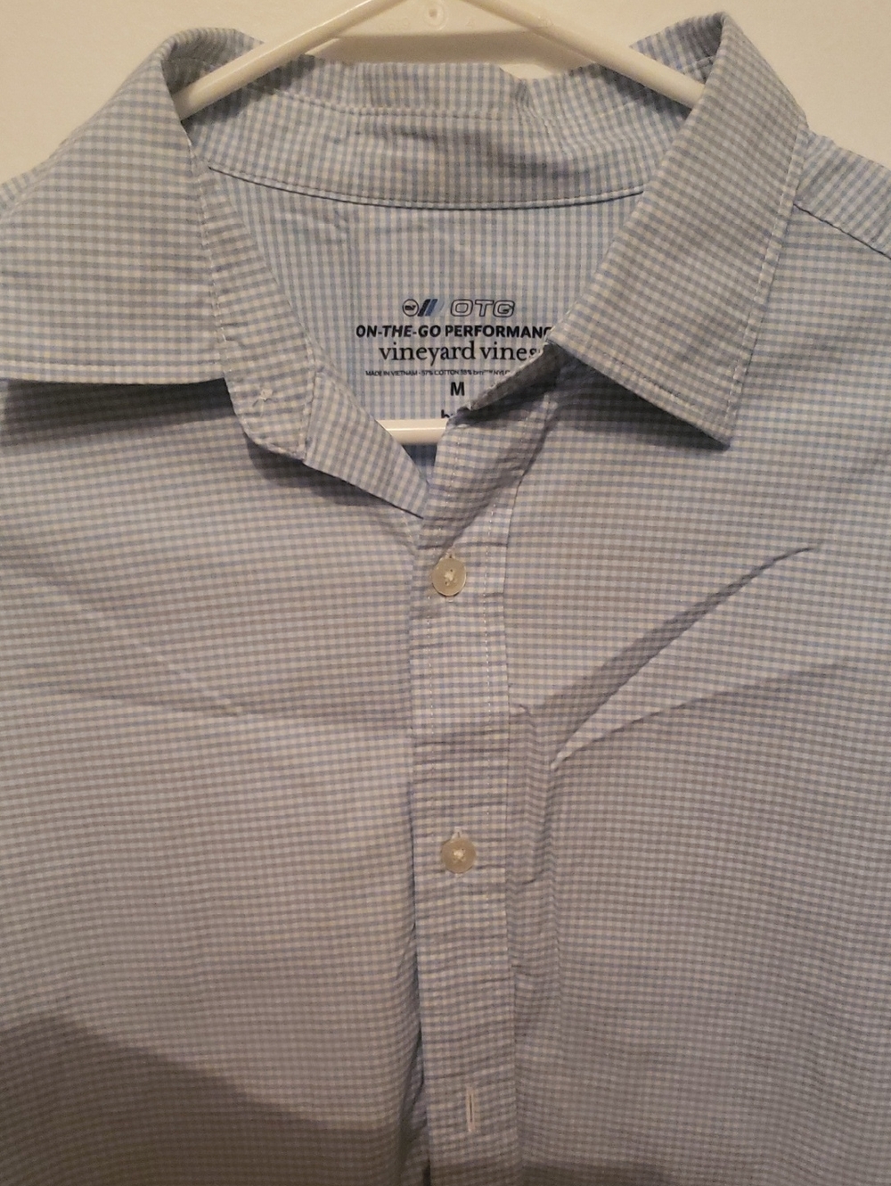 Vineyard Vines Men’s Light Blue Micro-Check Button-Down Shirt